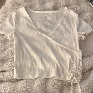 SO Women's Cream Wrap Crop Top